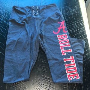 PINK Victoria's Secret Gray Leggings with Red Print